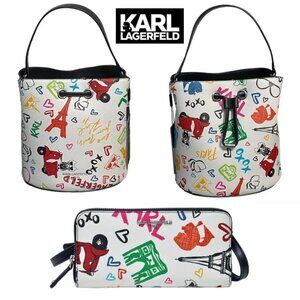 2 Piece Set - Karl Lagerfeld Bucket Bag With Matching Wallet!!